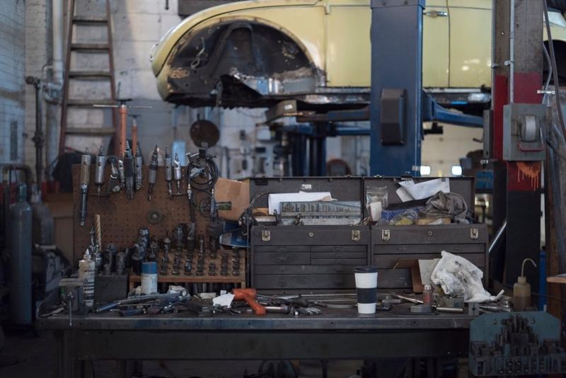 Workshop with tools and machinery